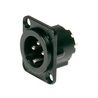 XLR Chassis Male 3 pin, Black